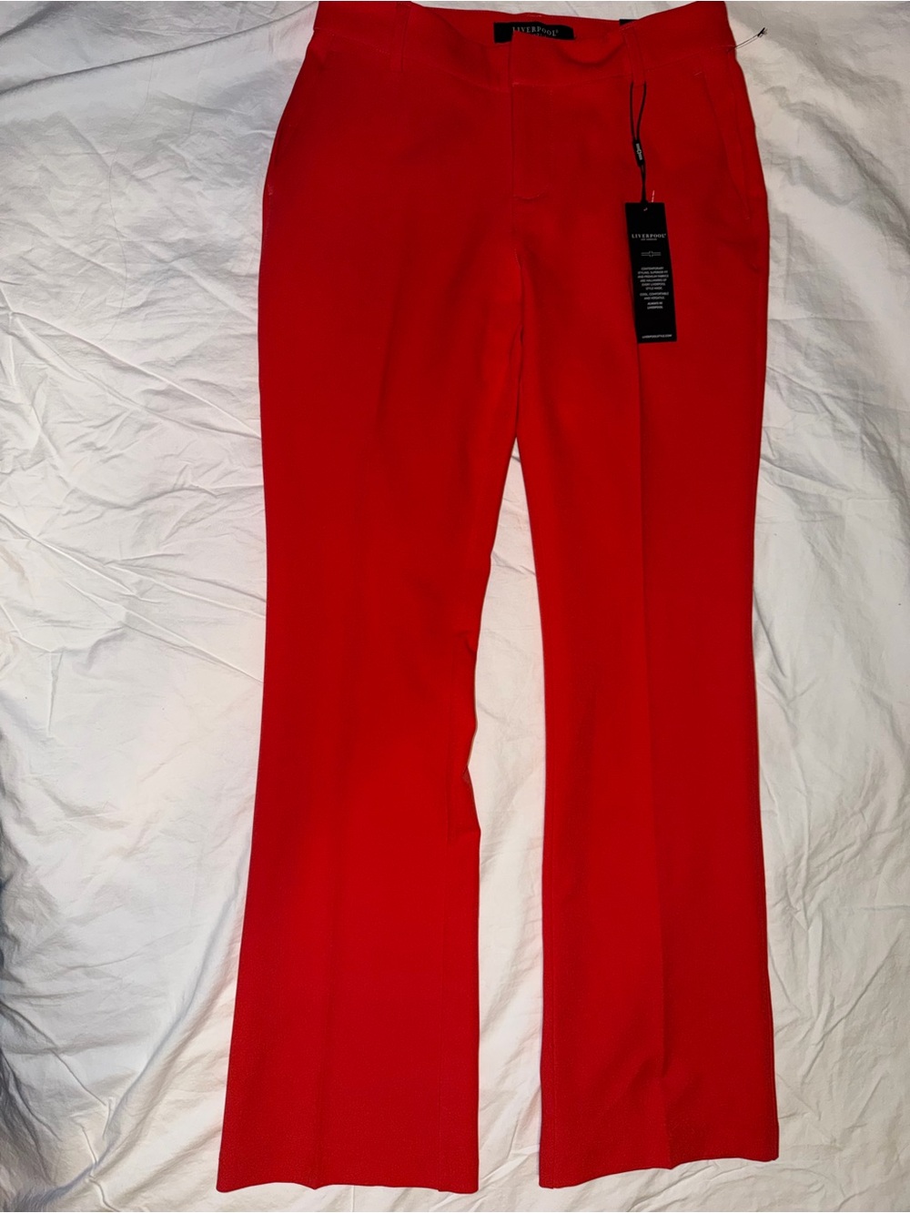 Liverpool Los Angeles Kelsey Red Flare Trousers Pants Size 2/26 NWT - Picture 2 of 14